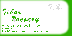 tibor mocsary business card